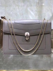 Blvgari original calfskin serpenti forever cover flap bag 283170 grey