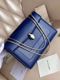 Blvgari original calfskin serpenti forever cover flap bag 283170 navy blue