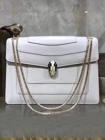 Blvgari original calfskin serpenti forever cover flap bag 283170 white