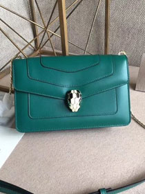 Blvgari original calfskin small serpenti forever cover shoulder bag 286180 green