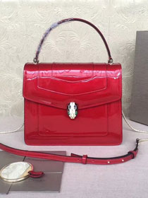 Blvgari original patent calfskin medium serpenti forever flap cover bag 286858 red