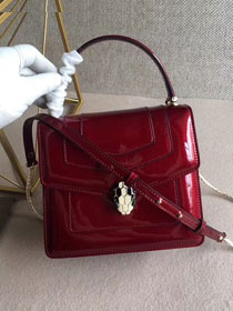 Blvgari original patent calfskin mini serpenti forever flap cover bag 284537 bordeaux