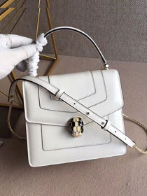 Blvgari original patent calfskin mini serpenti forever flap cover bag 284537 white