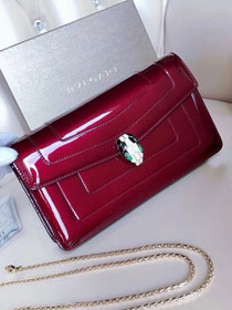 Blvgari original patent calfskin serpenti forever cover shoulder bag 286195 burgundy