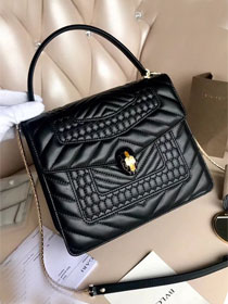 Blvgari original calfskin mini serpenti forever cover bag 286165 black