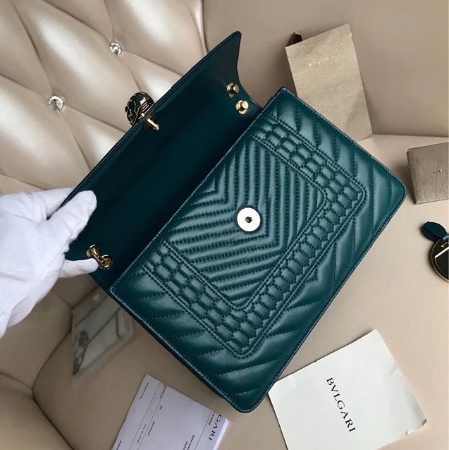 Blvgari original calfskin serpenti forever cover bag 286163 green