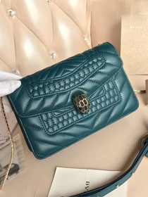 Blvgari original calfskin small serpenti forever cover shoulder bag 283768 green