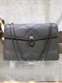 Blvgari original lambskin serpenti forever cover flap bag 286547 dark grey