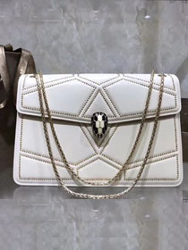 Blvgari original lambskin serpenti forever cover flap bag 286547 white