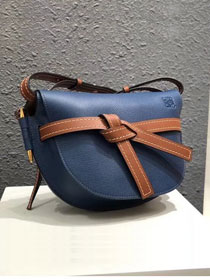 2018 Loewe original calfskin gate small bag 186336 navy blue