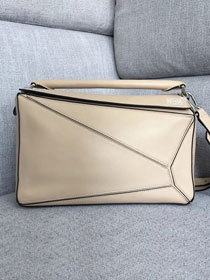 Loewe original calfskin medium puzzle bag A510P49 beige
