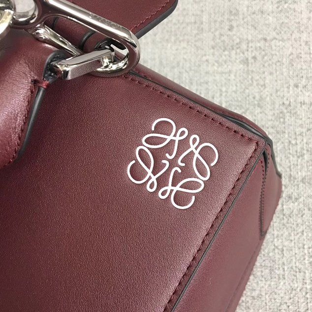 Loewe original calfskin medium puzzle bag A510P49 burgundy
