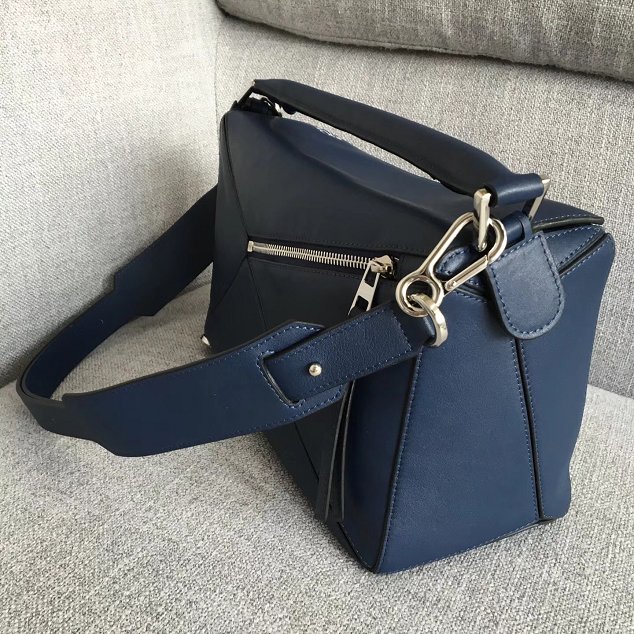 Loewe original calfskin puzzle bag 20155 navy blue