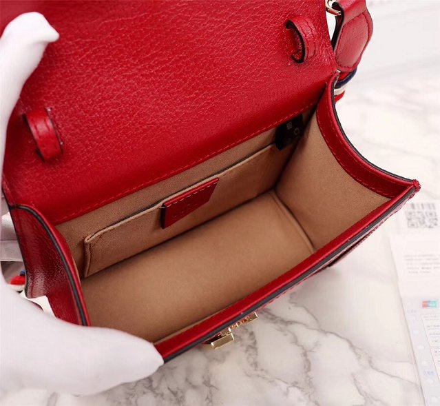 2018 GG original canvas sylvie mini top handle bag 470270 red