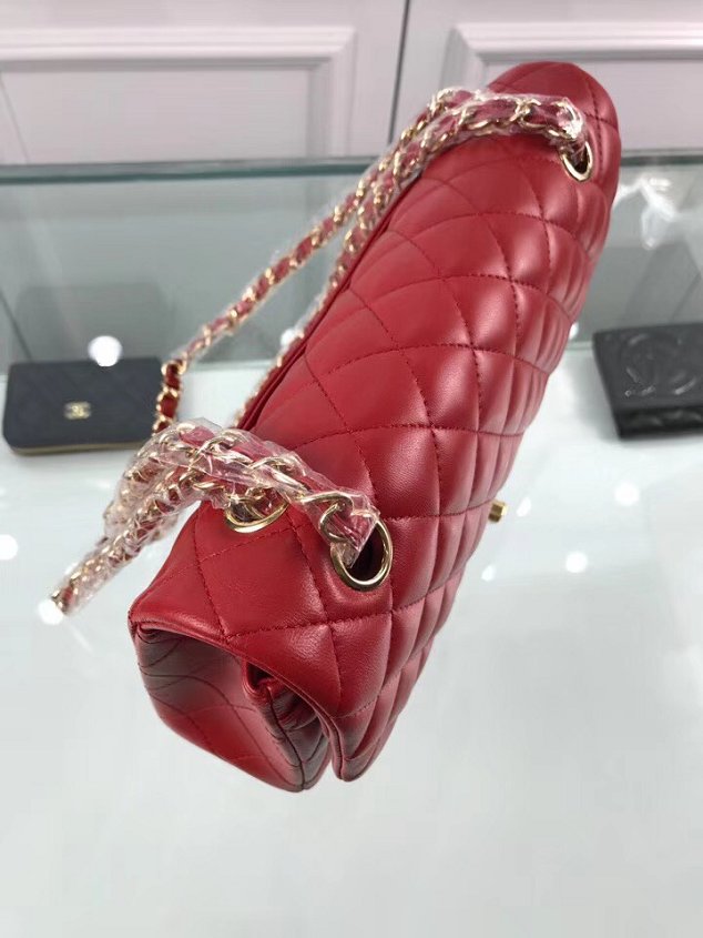 CC original lambskin leather double flap bag A1112 red