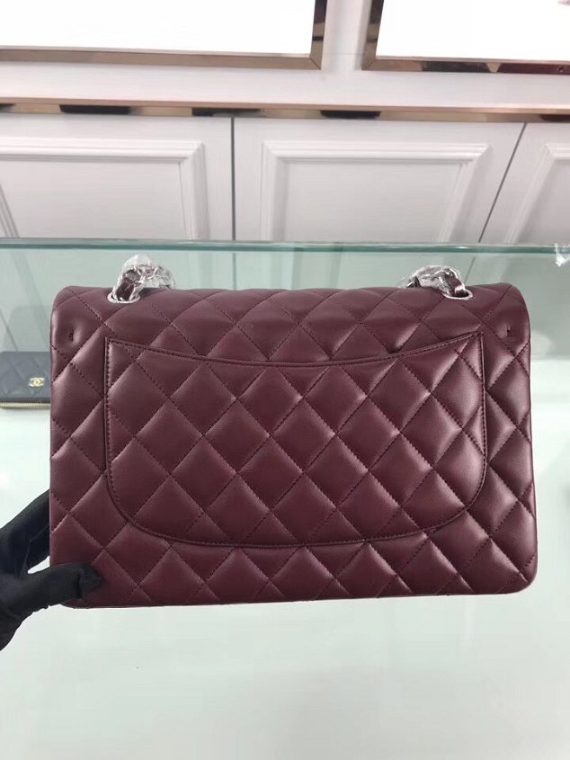 CC original lambskin large double flap bag A58600-2 bordeaux