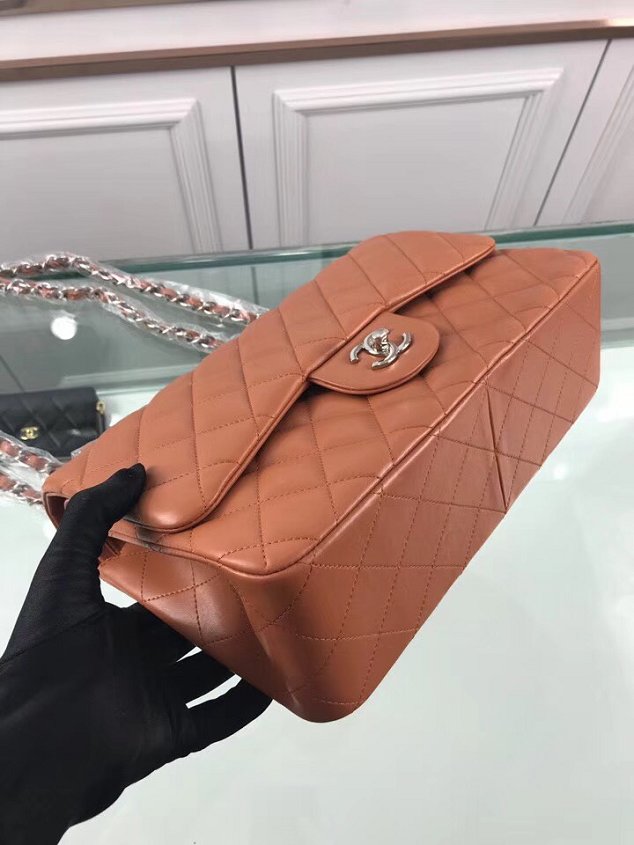 CC original lambskin large double flap bag A58600-2 caramel