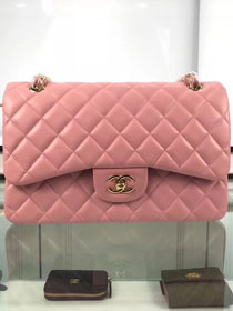 CC original lambskin large double flap bag A58600-2 pink