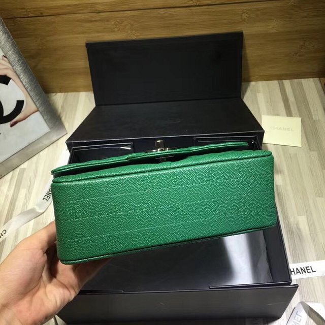 CC original grained calfskin mini flap bag A69900-3 green