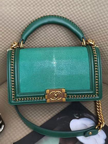 CC original genuine stingray skin le boy bag A94804 green