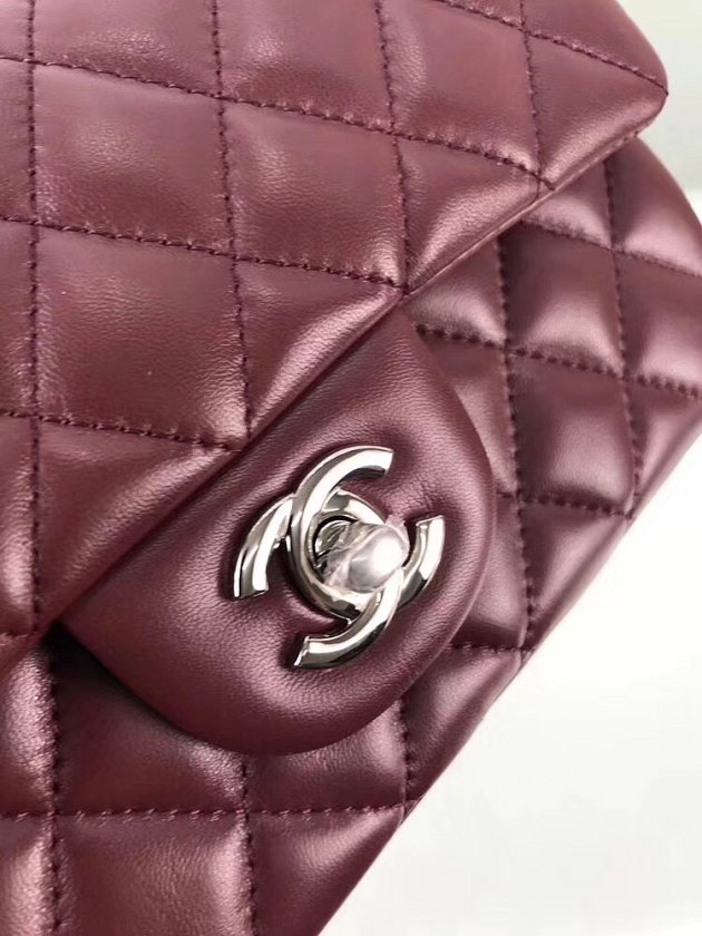 CC original lambskin leather mini flap bag A69900 bordeaux