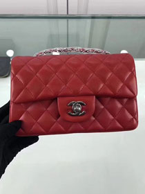 CC original lambskin leather mini flap bag A69900 red