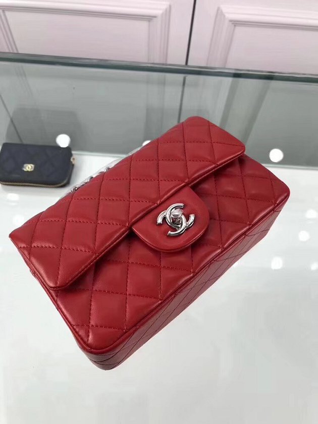 CC original lambskin leather mini flap bag A69900 red