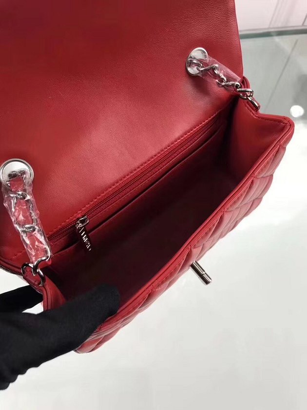 CC original lambskin leather mini flap bag A69900 red