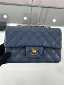 CC original lambskin leather small flap bag A69900 royal blue