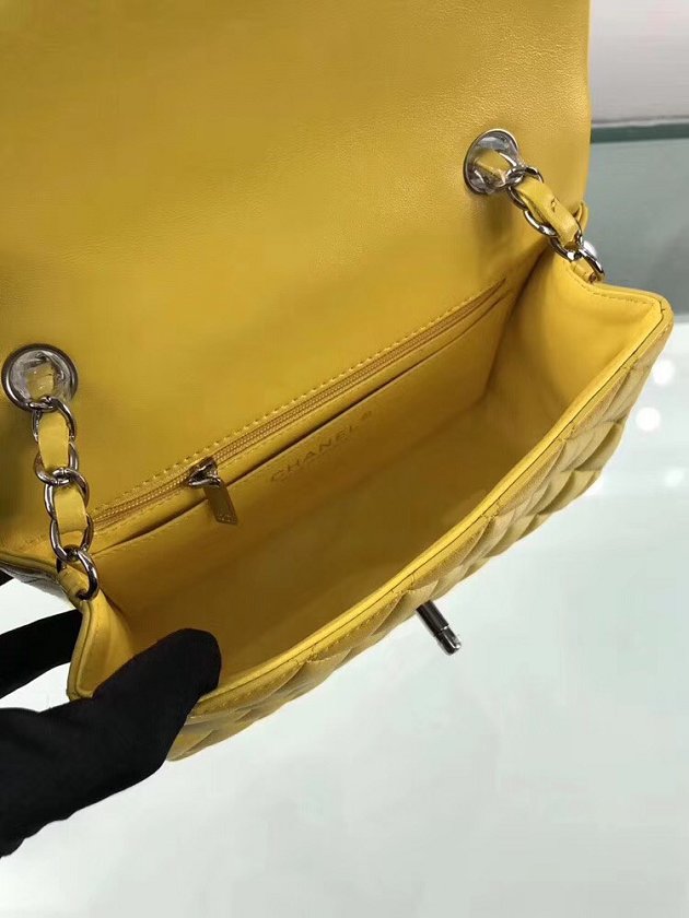 CC original lambskin leather mini flap bag A69900 yellow