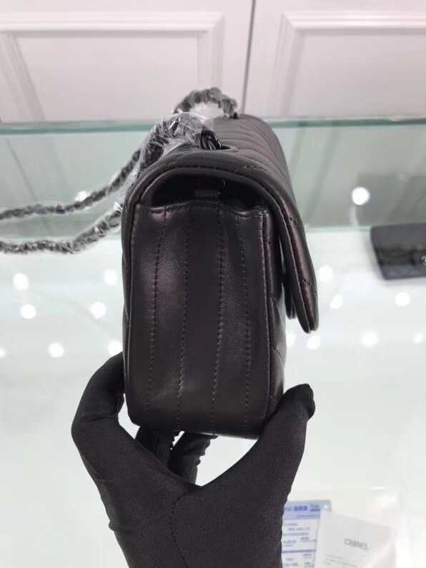 CC original lambskin leather mini flap bag A69900-4 black hardware