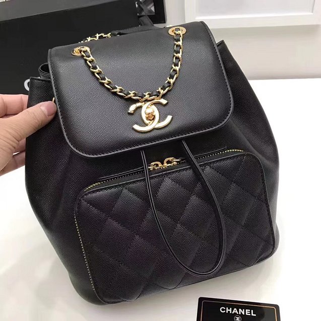 2018 CC original grained calfskin backpack A93748 black