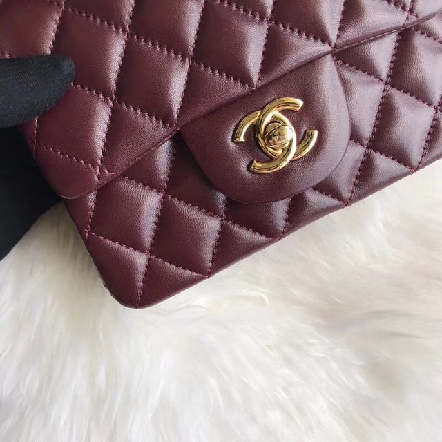 CC original lambskin super mini flap bag A35200 bordeaux