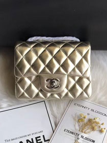 CC original lambskin super mini flap bag A35200 gold