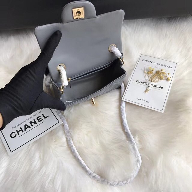 CC original lambskin super mini flap bag A35200 grey