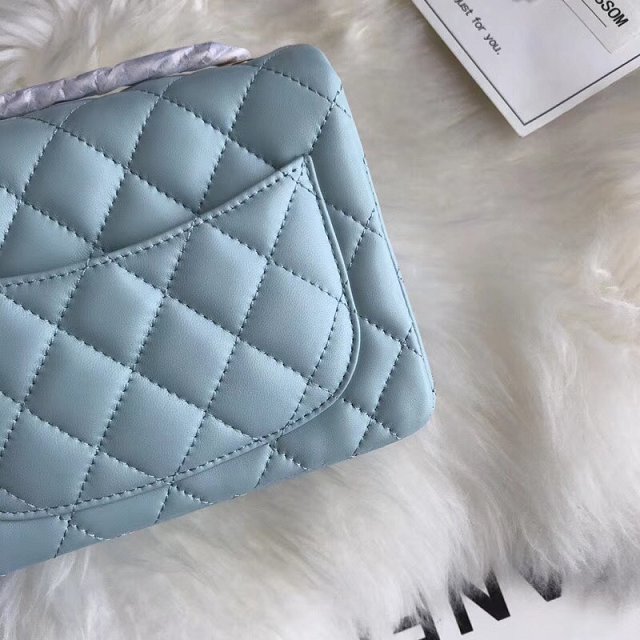 CC original lambskin super mini flap bag A35200 light blue