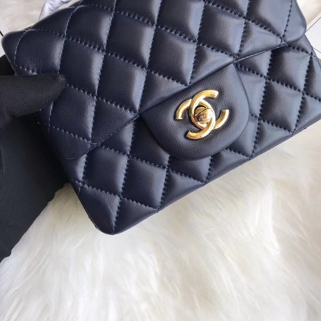 CC original lambskin super mini flap bag A35200 navy blue