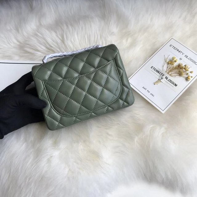 CC original lambskin super mini flap bag A35200 olive