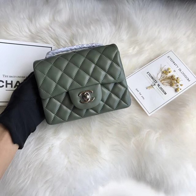 CC original lambskin super mini flap bag A35200 olive