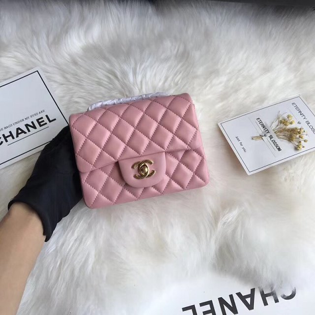 CC original lambskin super mini flap bag A35200 pink