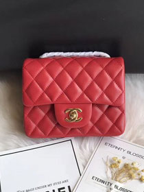 CC original lambskin super mini flap bag A35200 red