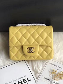 CC original lambskin super mini flap bag A35200 yellow