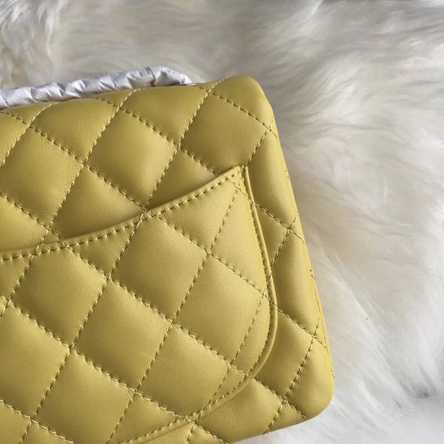 CC original lambskin super mini flap bag A35200 yellow