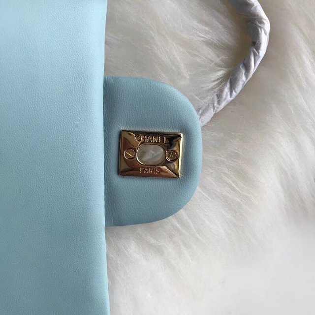 CC original lambskin leather mini flap bag A69900 sky blue