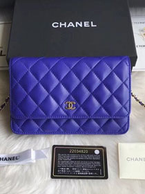 CC original lambskin leather woc chain bag 33814-1 royal blue