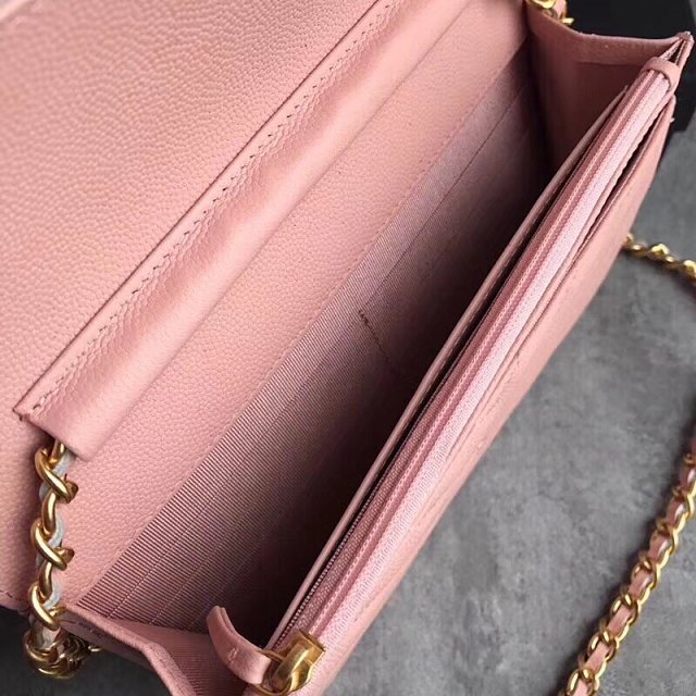 CC original grained calfskin woc chain bag 80983 pink