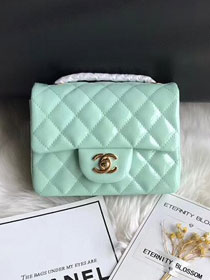 CC original patent calfskin mini flap bag A69906 light green