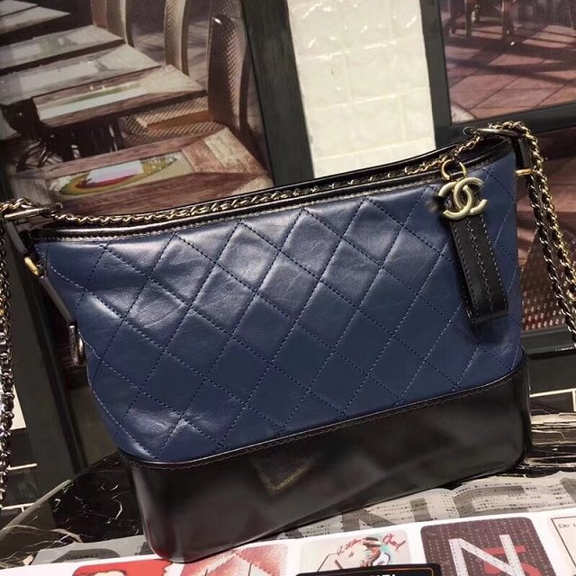 CC original aged calfskin gabrielle hobo bag A93824 dark blue