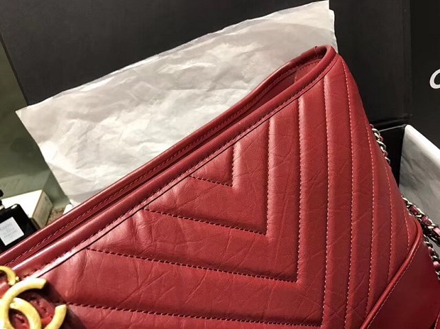 CC original aged calfskin gabrielle hobo bag A93824 dark red