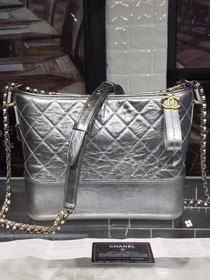 CC original aged calfskin gabrielle hobo bag A93824 silver